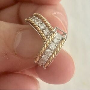 Gold and Silver Women's Twisted Rope Earrings